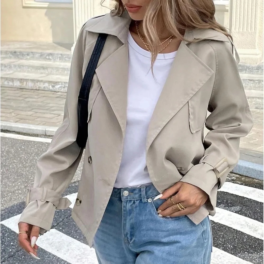 Chic Nation Tan Trench Coat - Picture 2 of 4